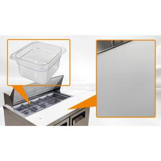 Cooler Depot 36 in. W 7.8 cu. ft. Commercial Mega Food Prep Table Refrigerator Cooler in Stainless Steel DXXXSP36