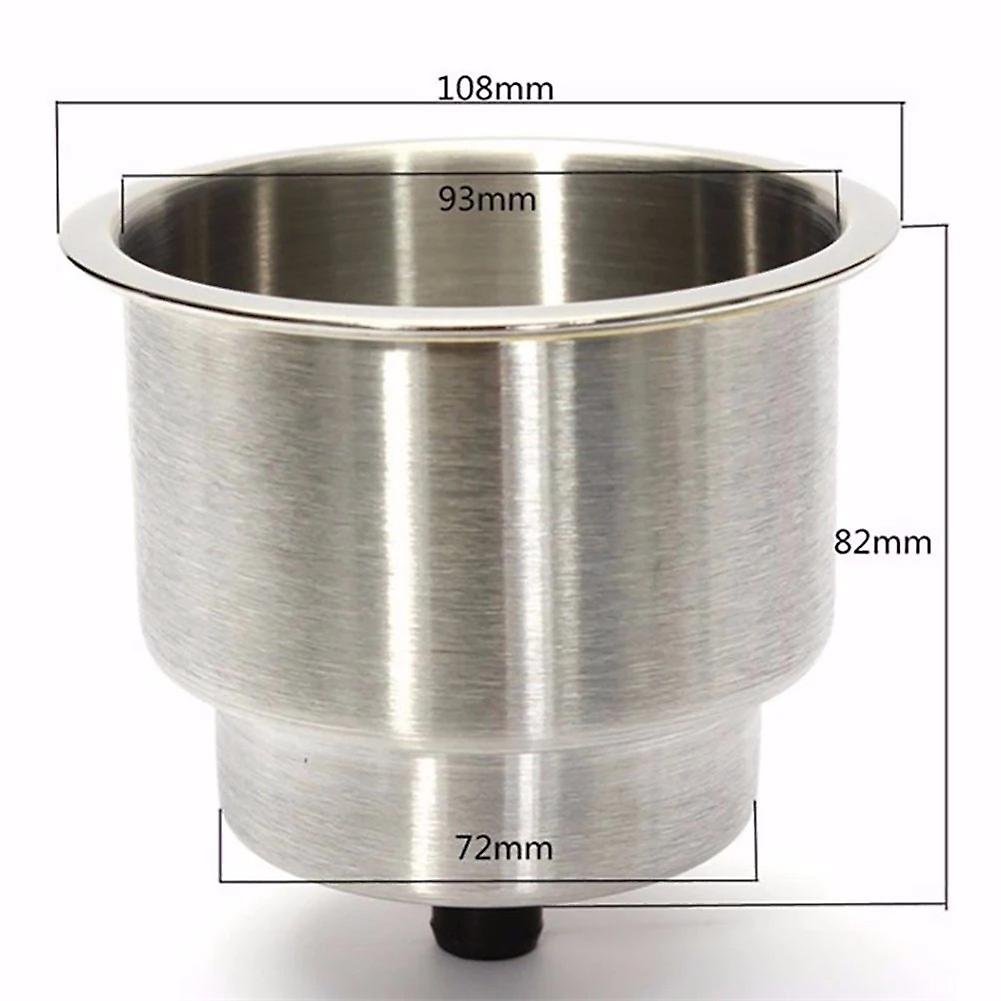 Stainless Steel Cup Drink Holder With Drain For Marine Boat Rv Camper 2pcs