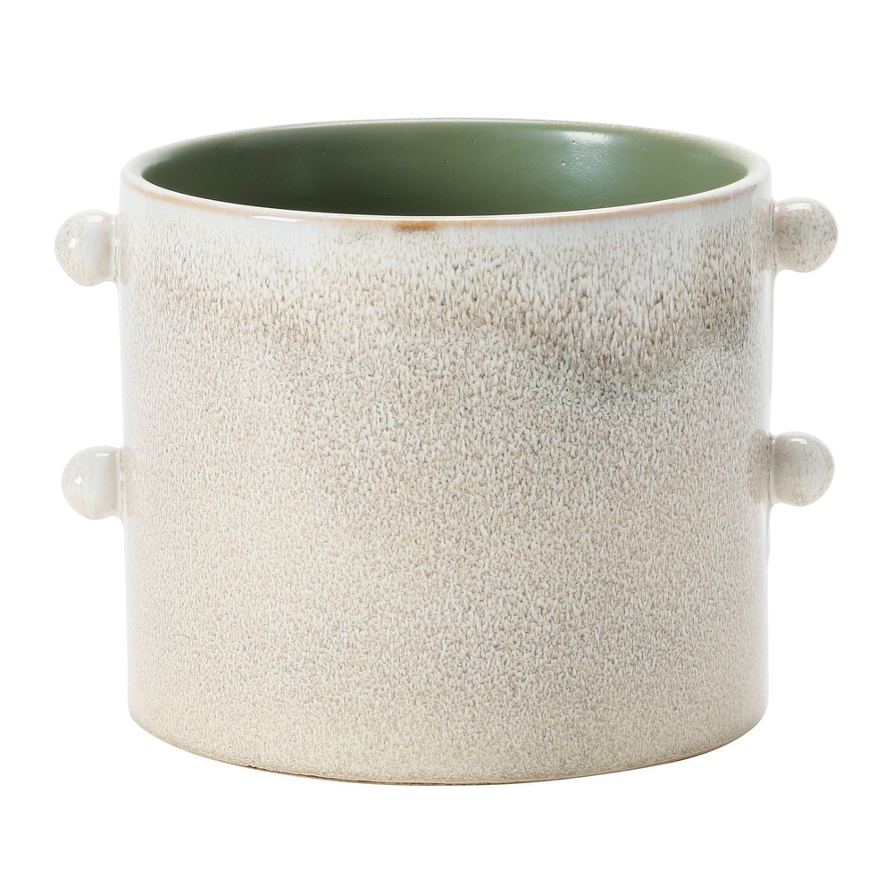 Stoneware Planter  Cream Reactive Glaze (Each One Will Vary) (Holds 7\