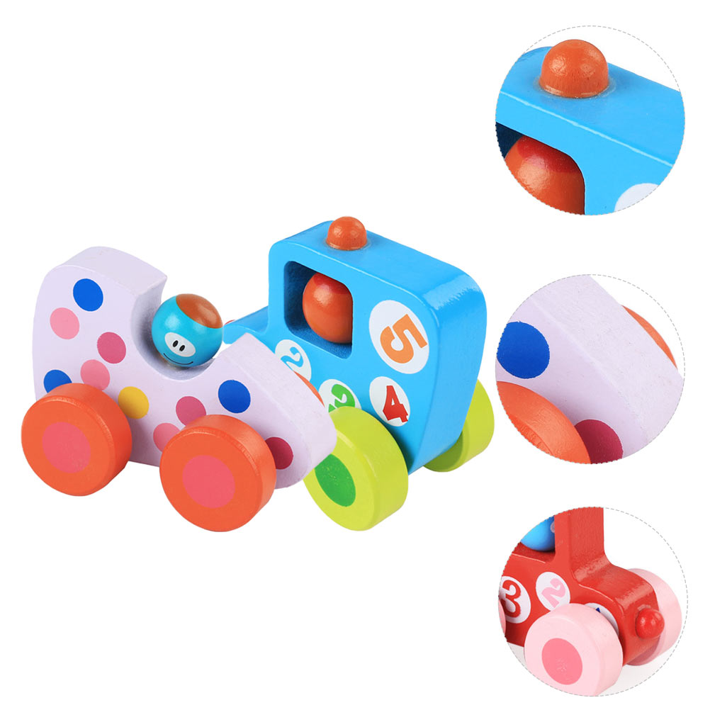 2Pcs Educational Toys Wooden Colorful Mini Car Kindergarten Indoor Activity Toys