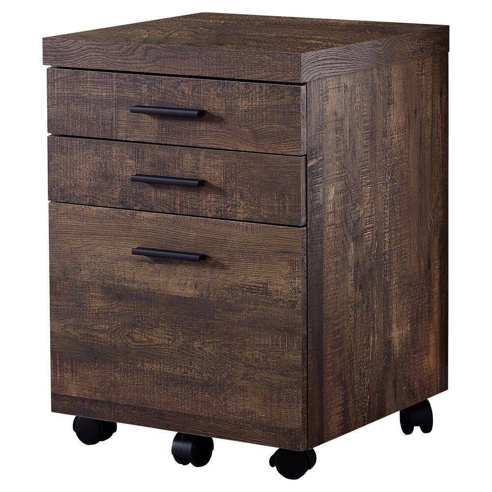 Monarch 7400 Brown Reclaimed Wood Castors Filing Cabinet With 3 Drawer