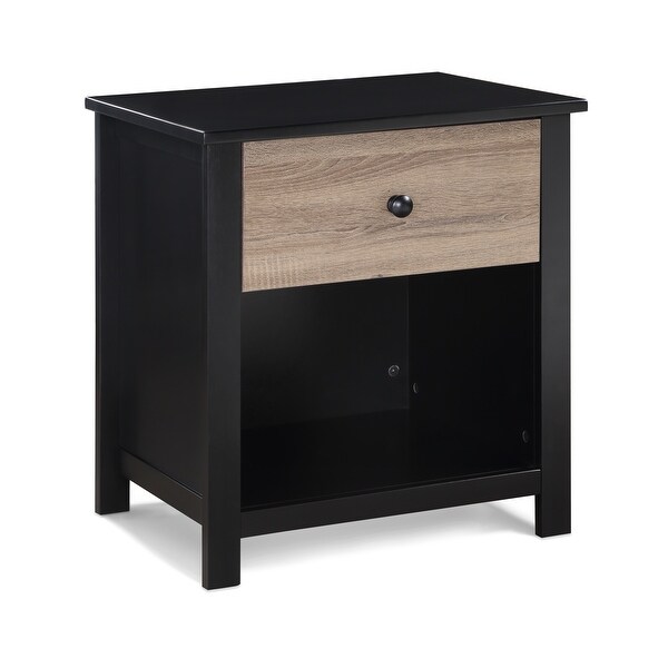 Modern Rectangle Bedside Furniture Night Stand， End Table with with Drawer andStorage Shelf for Bedroom Living Room Office Lounge - - 37955985