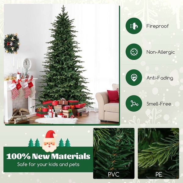 Costway 6/7.5/9 FT Artificial Christmas Tree with 714/1162/1770 Branch