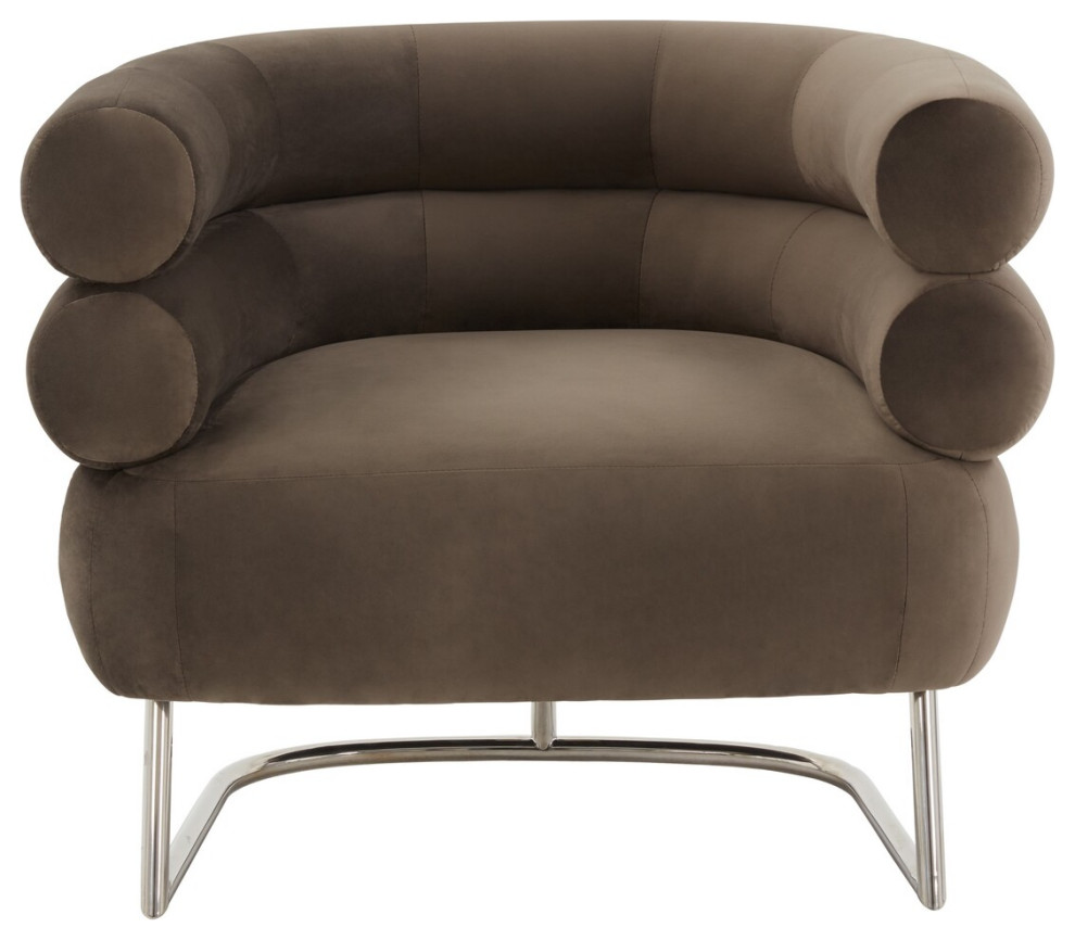 Safavieh Couture Jacobson Modern Accent Chair Dark Brown/Silver   Contemporary   Armchairs And Accent Chairs   by Safavieh  Houzz