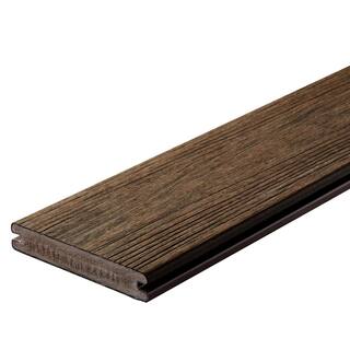 FORTRESS Apex 1 in. x 6 in. x 8 ft. Brazilian Teak Brown PVC Grooved Deck Boards (2-Pack) 251060822