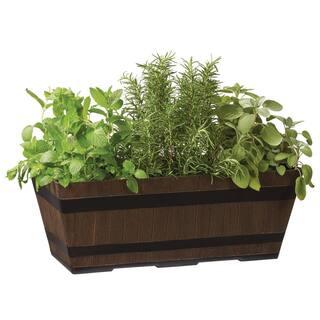 CHG CLASSIC HOME  GARDEN 10.13 in. x 20.13 in. Kentucky Walnut Resin Window Box HD1-1028