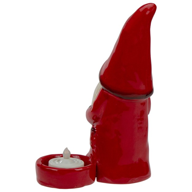 Red And Black Gnome Tea Light Christmas Candle Holder