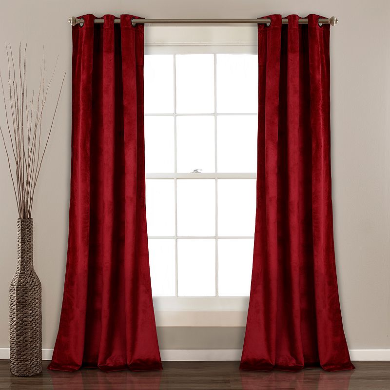 Lush Decor Prima Velvet Solid Room Darkening Window Curtains Set