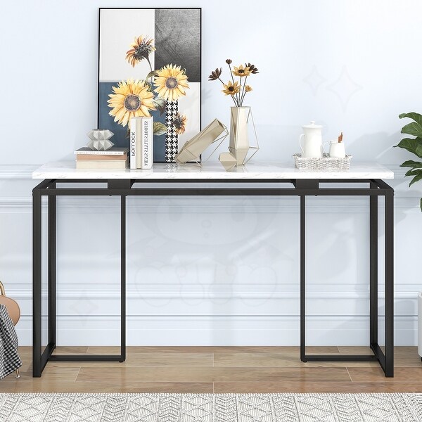 Console Table with Metal Frame