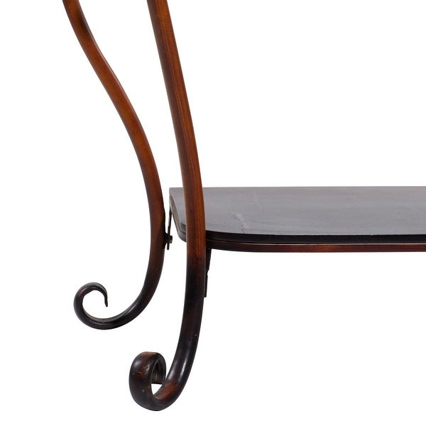 Brown Iron Traditional Console Table 32 x 43 x 14 - 43 x 14 x 32