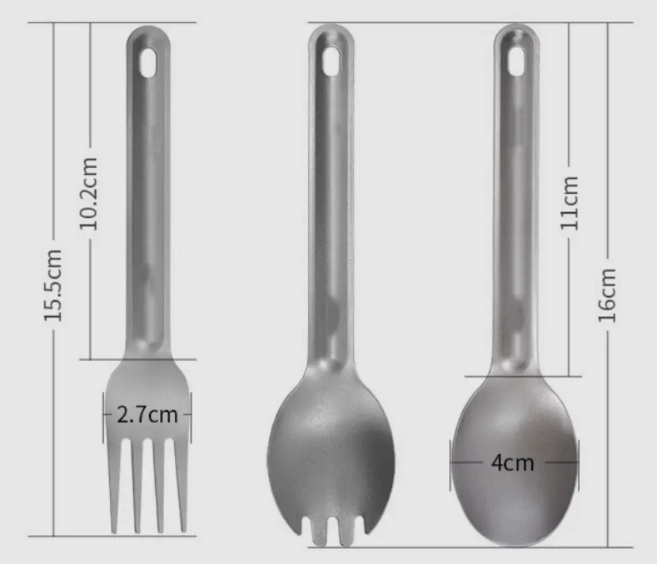 Tactical Pure Titanium Long Spoon fork Wholesale Anti Rust Lightweight For Daily Gift Hiking Outdoors Camping