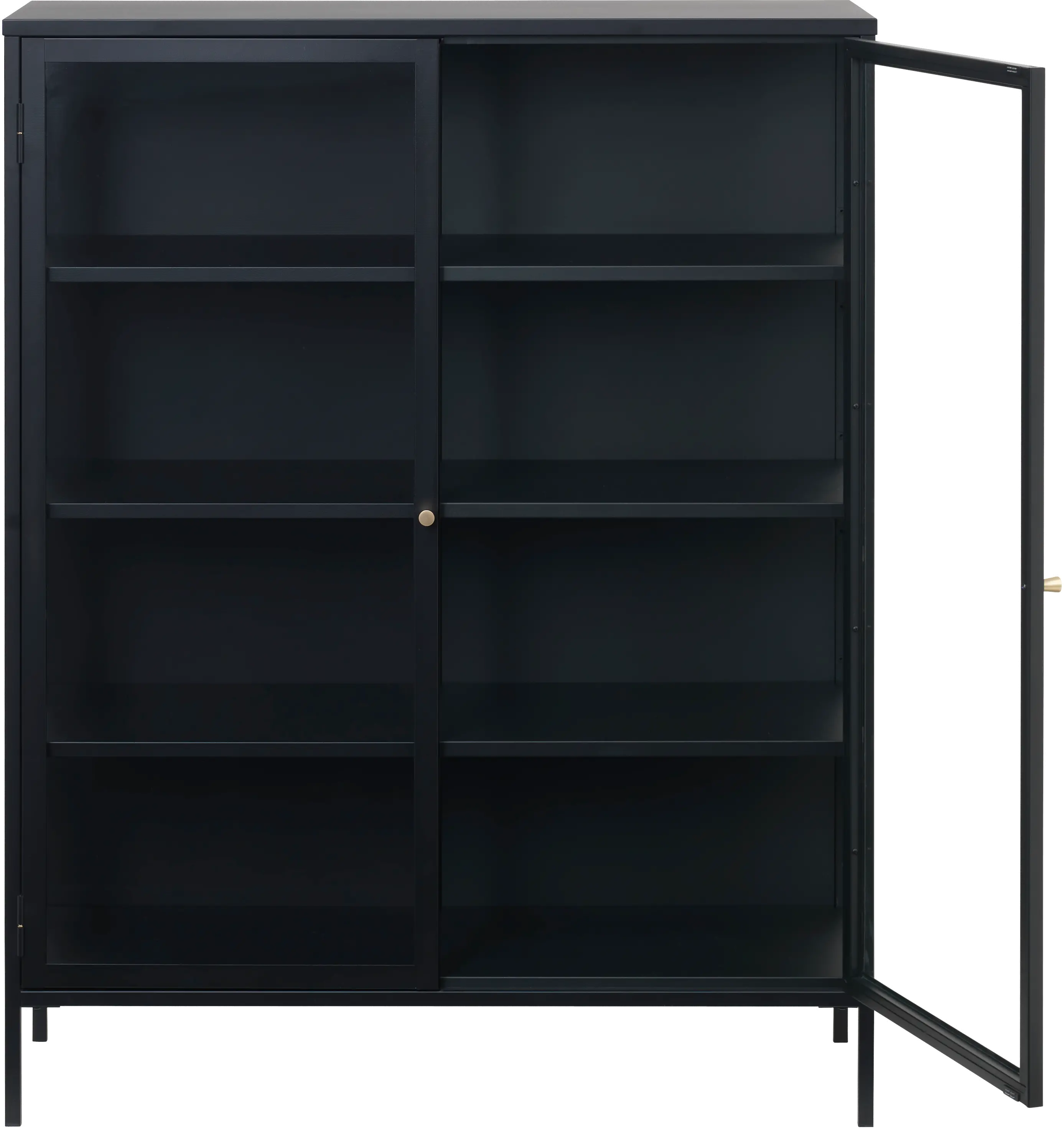 Carmel Black Metal and Glass 55 Tall Cabinet