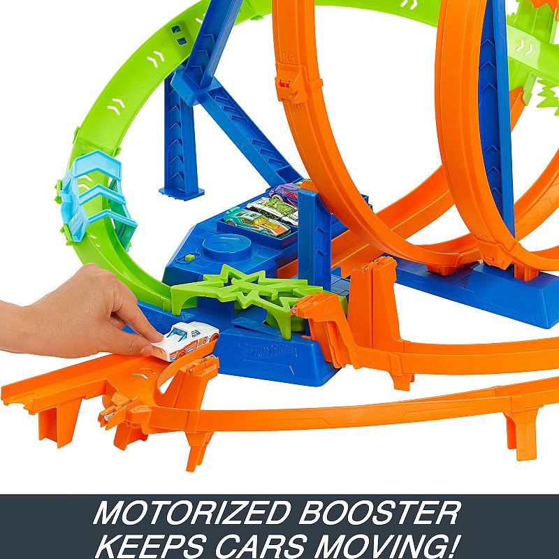 Mattel Hot Wheels 5 Crash Zones， Motorized Booster and 1 Car Track Set