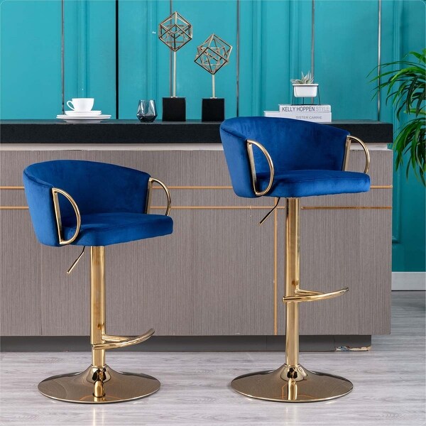 Set of 2 Bar Stools with Base Swivel