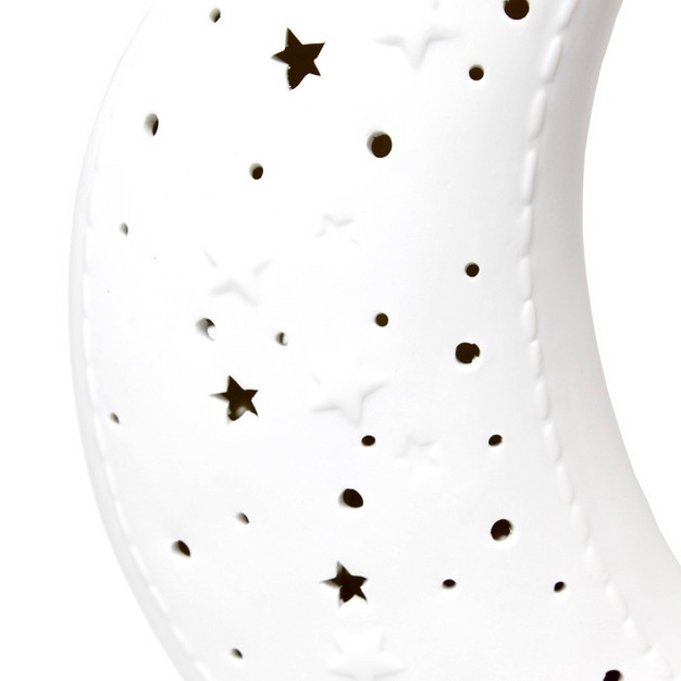 Porcelain Moon Shaped Table Lamp White Simple Designs