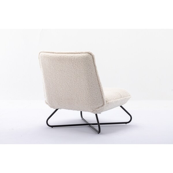 Modern Teddy Fabric Accent Armless Chair