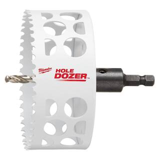 MW 4-14 in. HOLE DOZER Bi-Metal Hole Saw with 38 in. Arbor and Pilot Bit 49-56-9687