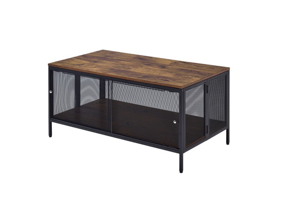 ACME Winam Coffee Table  Antique Oak   Black 82780