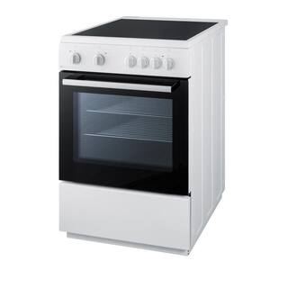 Summit Appliance 24 in. 2.4 cu. ft. Slide-In Electric Range in White and Black CLRE24WH