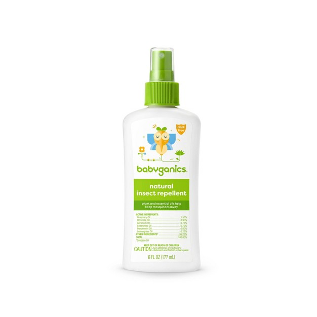 Babyganics Natural Deet free Insect Repellent 6 Fl Oz Spray Bottle