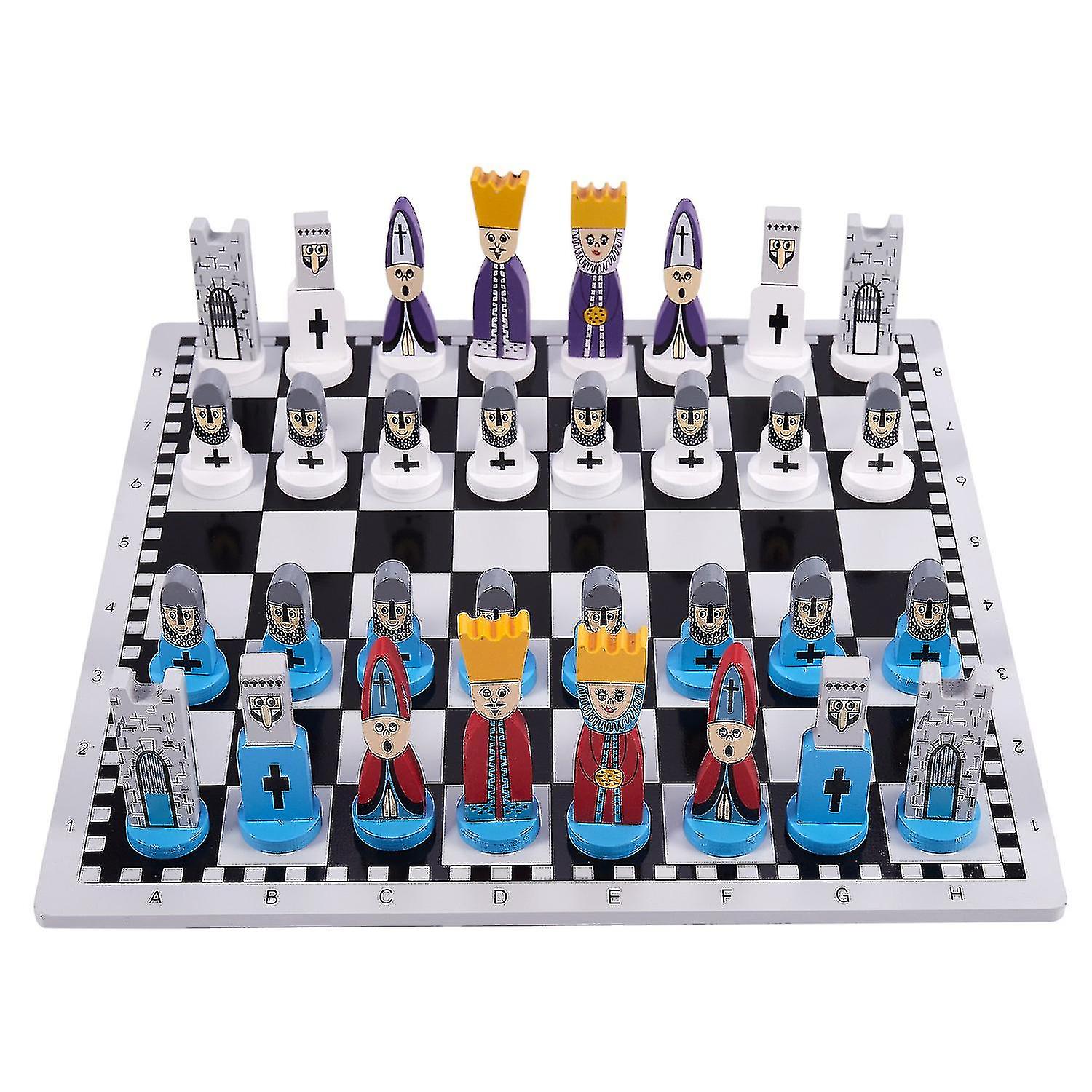 Wooden Chess Children's Gifts Cartoon Modeling Chess Toys