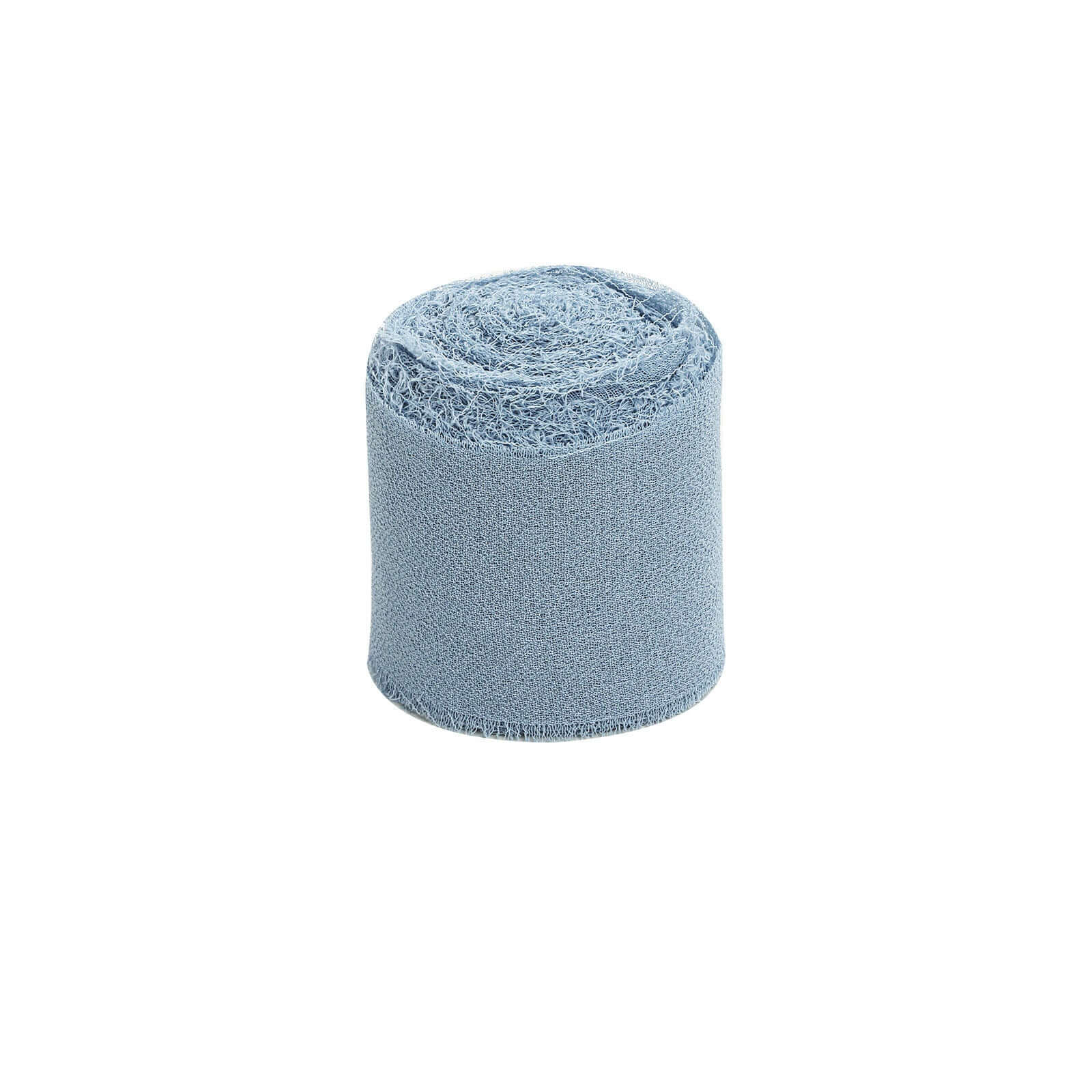 2 Pack Dusty Blue Silk-Like Chiffon Linen Ribbon Roll For Bouquets, Wedding Invitations Gift Wrapping 6yd