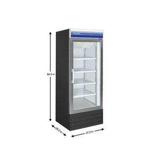 Norpole 27 in. 13 cu. ft. Commercial Merchandiser Upright Freezer in Black NPGF1-S13B