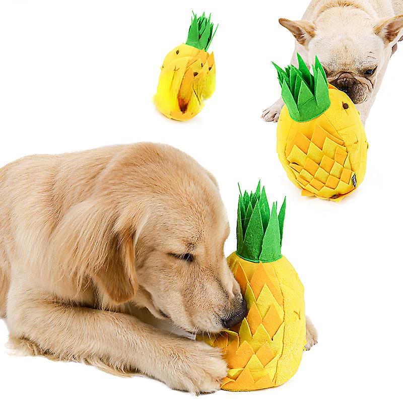 Pineapple Sniff Tibetan Food Puzzle Plush Pet Toy Voice Grinding