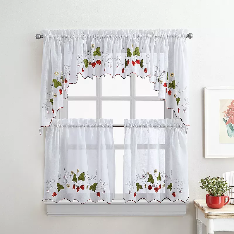 CHF Strawberry Garden Tailored Swag Valance