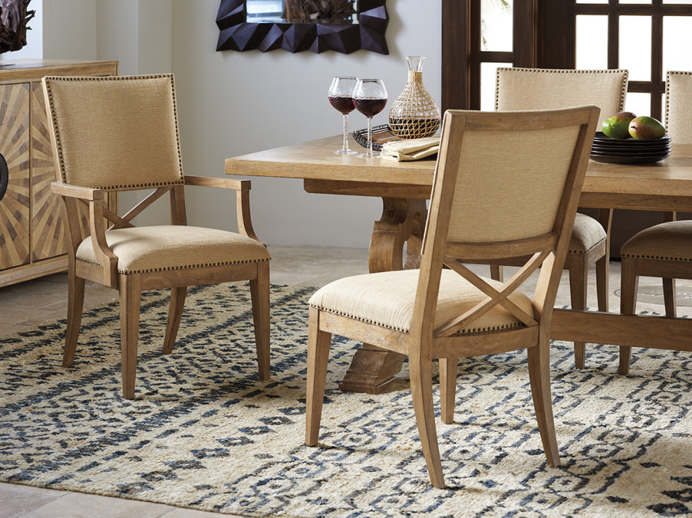 Alderman Upholstered Arm Chair   Transitional   Dining Chairs   by HedgeApple  Houzz