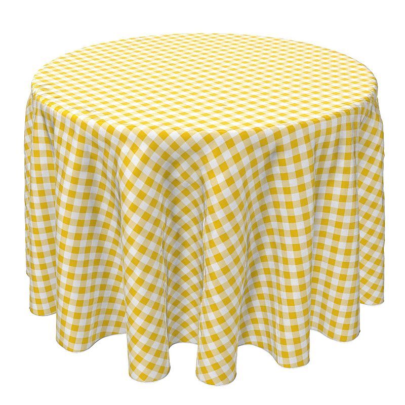 Round Tablecloth， 100% Cotton， 60 Round， Plaid 4