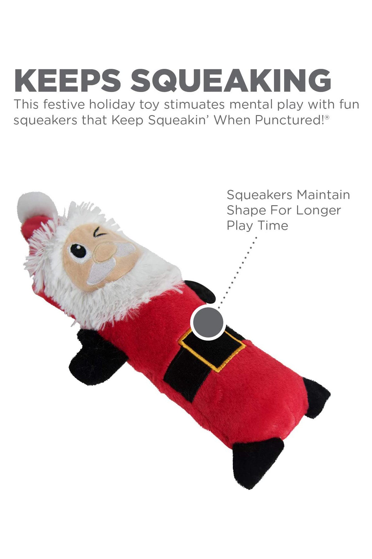 Outward Hound Stuffing Free Santa Dog Toy