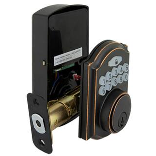 Defiant Castle Aged Bronze Single Cylinder Electronic Keypad Deadbolt GA7X7D01AA