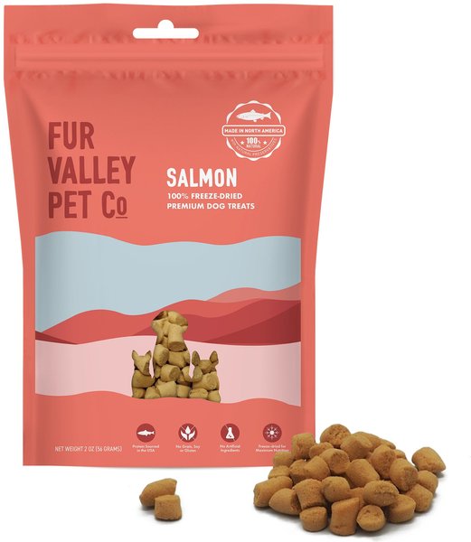 Fur Valley Salmon Bites Grain-Free Freeze-Dried Dog Treats， 2-oz bag