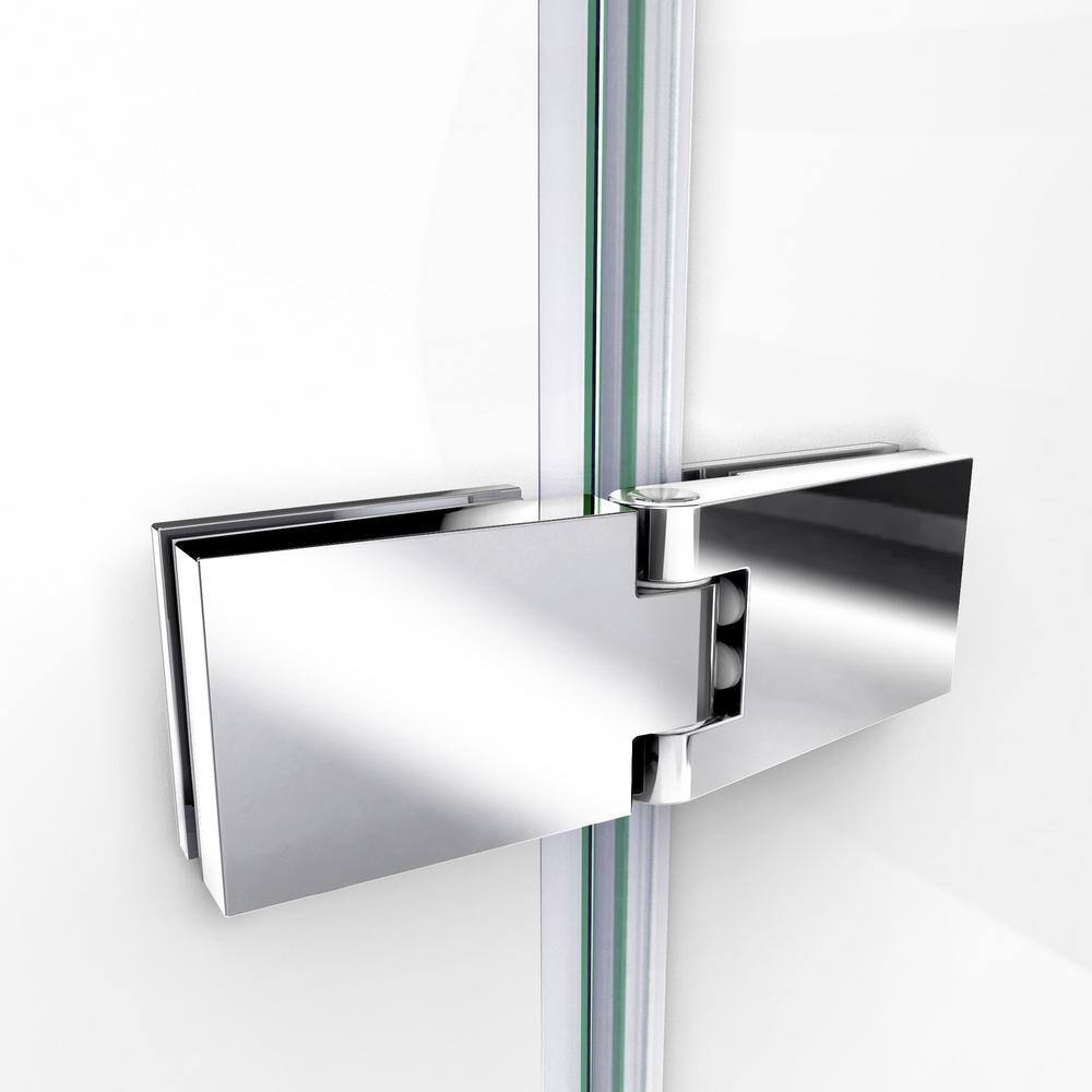 DreamLine Aqua Ultra 57 to 60 in. x 58 in. Semi-Frameless Hinged Tub Door with Extender in Chrome SHDR-3448580-EX-01