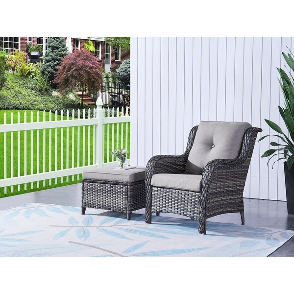 Pocassy 5Piece Patio Furniture Set with Ottomans