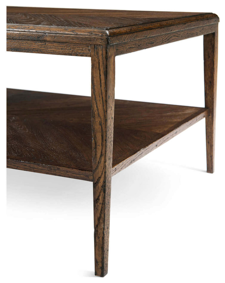 Modern Oak Coffee Table Dark Finish   Transitional   Coffee Tables   by English Georgian America  Houzz