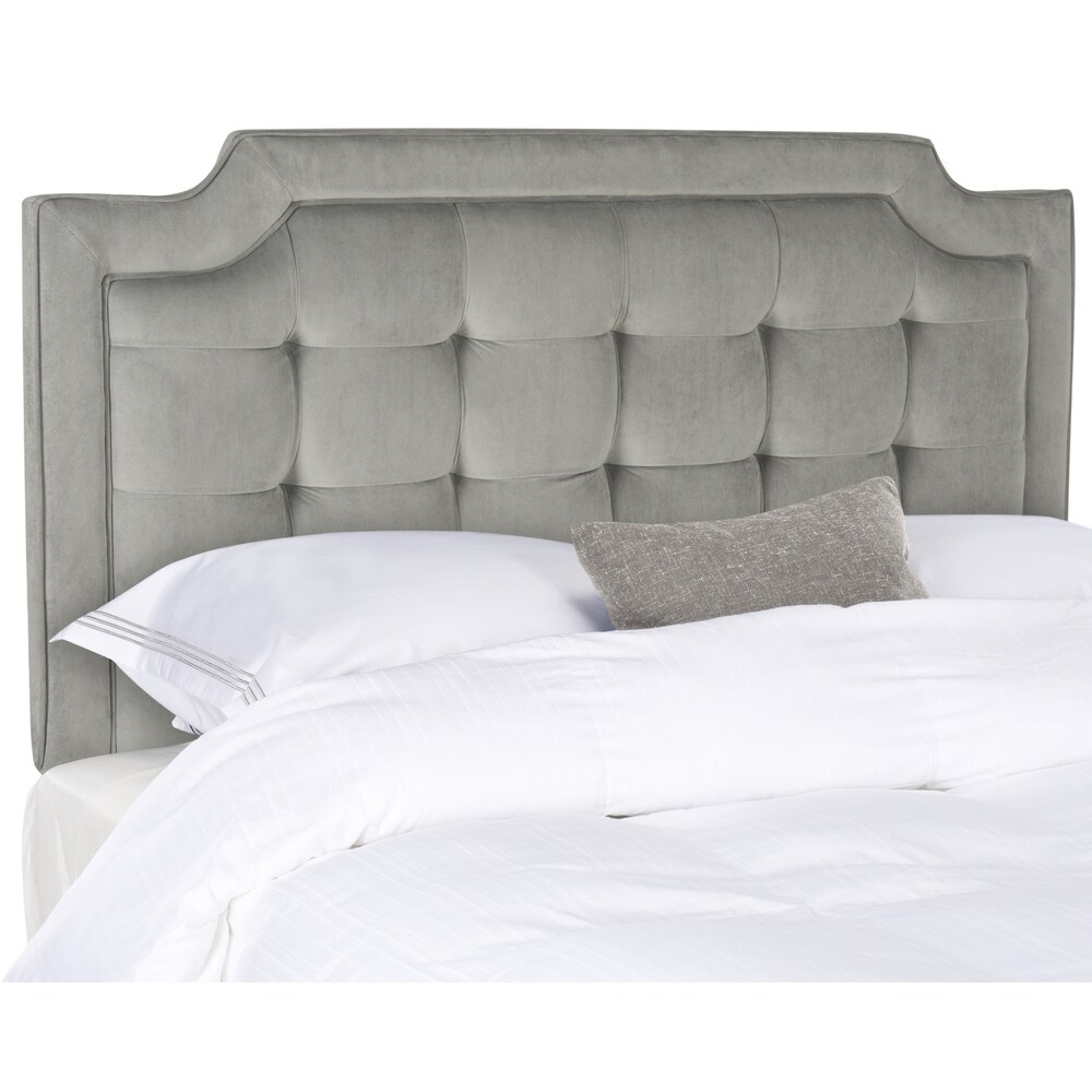 SAFAVIEH Saphire Pewter Upholstered Tufted Headboard (Full)