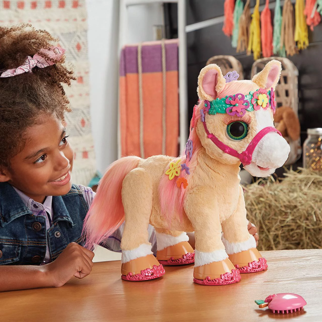 FurReal Cinnamon， My Stylin’ Pony Toy， Interactive Pets Toys for 4 Years Old and Up