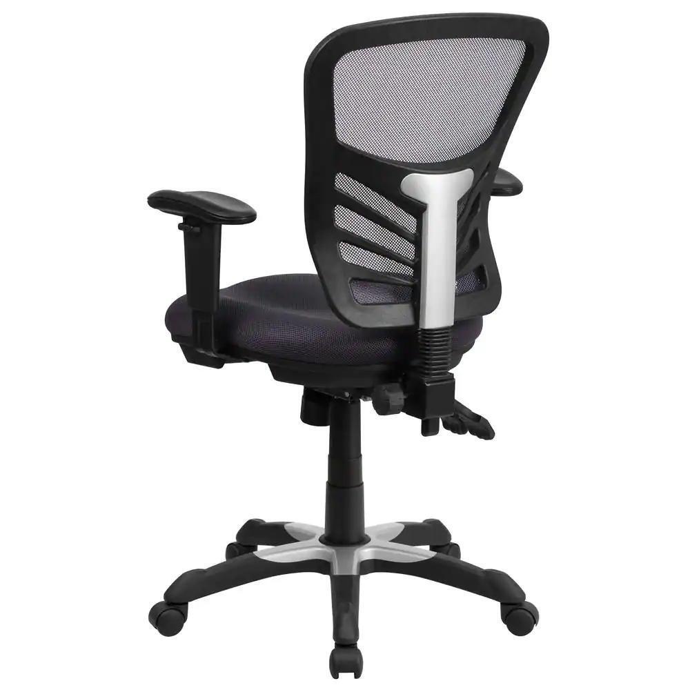 Flash Furniture Mid-Back Dark Gray Mesh Swivel Task Chair with Triple Paddle Control