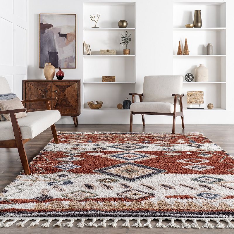 nuLoom Rosemarie Bohemian Soft Shag Tassel Area Rug