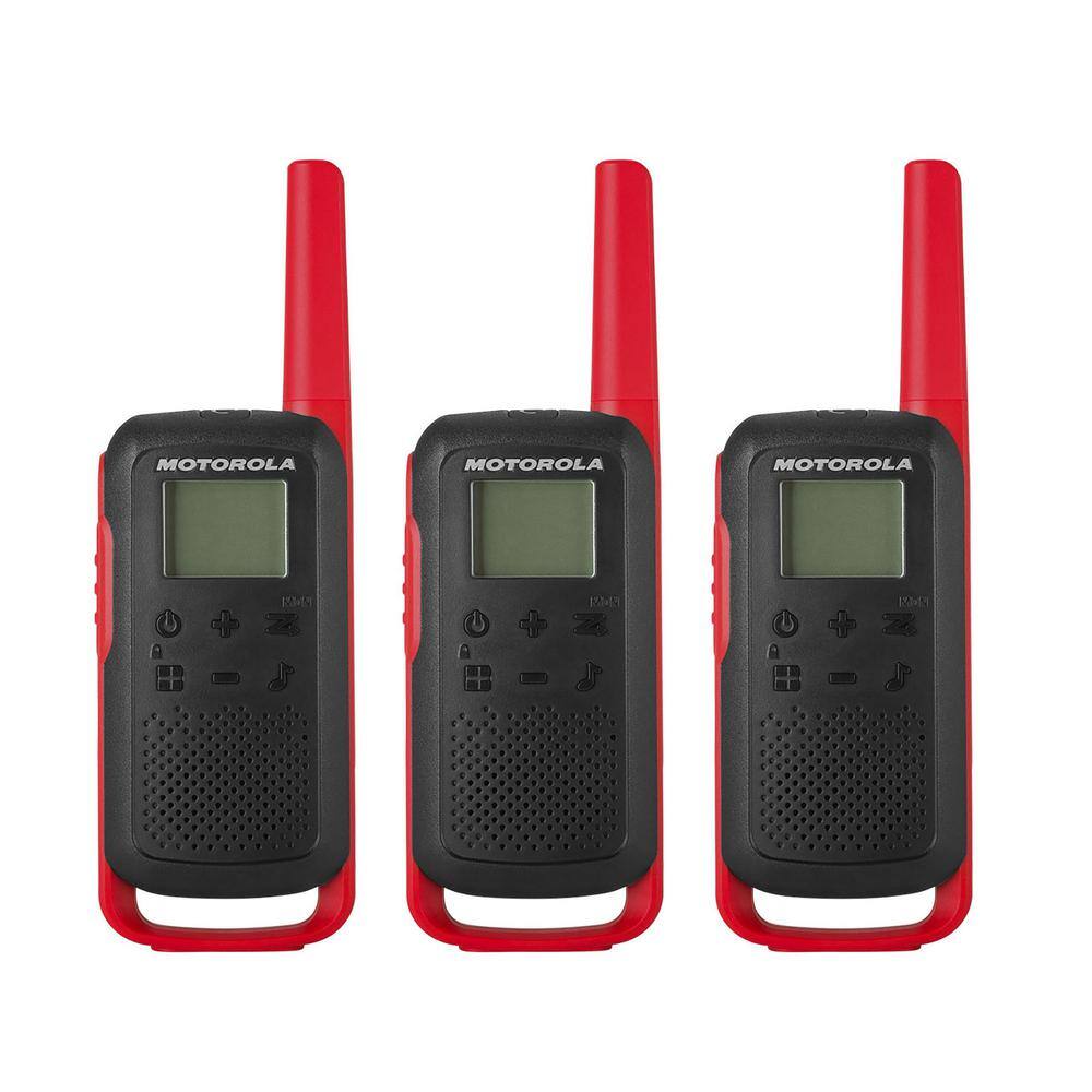 MOTOROLA SOLUTIONS Talkabout T210TP Rechargeable Two-Way Radio om Black with Red (3-Pack) T210TP