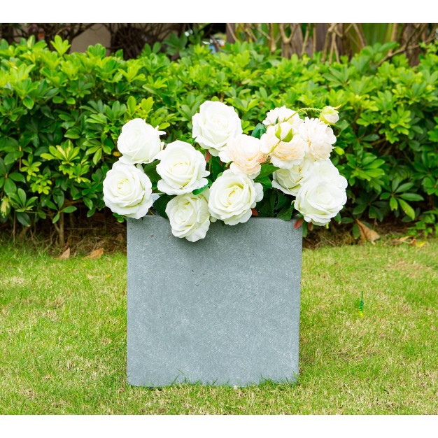 Rosemead Home amp Garden Inc Kante Lightweight Modern Outdoor Concrete Square Planter