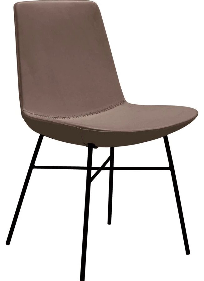 Gian Dining Chair With Dark Gray Double Pu Shell and Black Steel Base   Midcentury   Dining Chairs   by V.S.D Furniture  Houzz