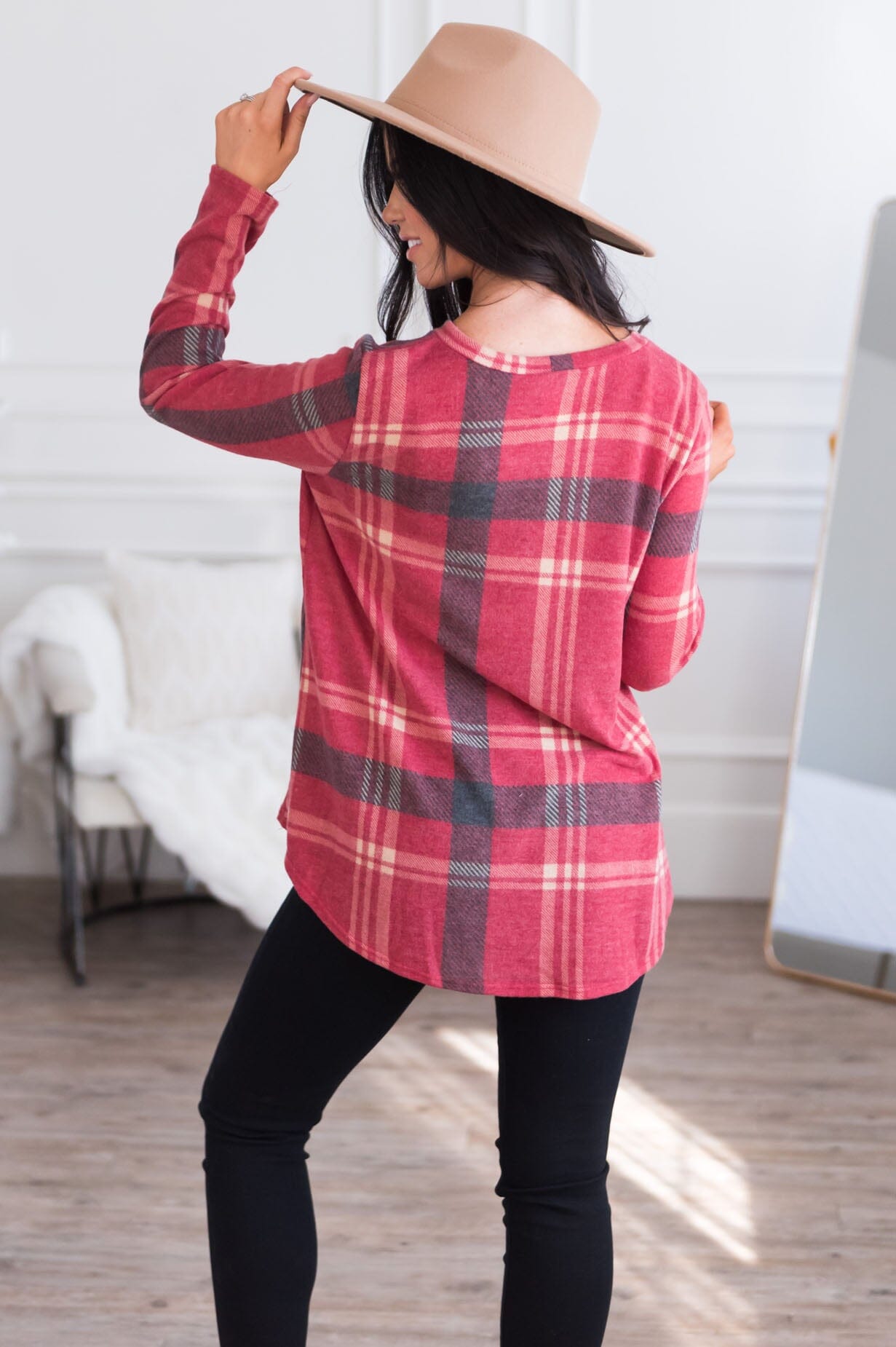 You Had Me At Plaid Modest Top