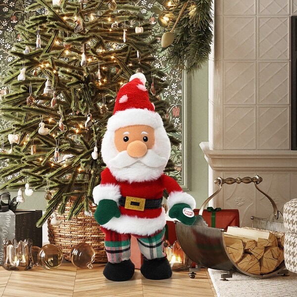 Animated Singing 16 Tall Santa Holiday Decoration，Battery Operated