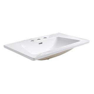 RENOVATORS SUPPLY MANUFACTURING Lydia 31-12 in. Square Drop-In Bathroom Sink in White with Overflow 41336