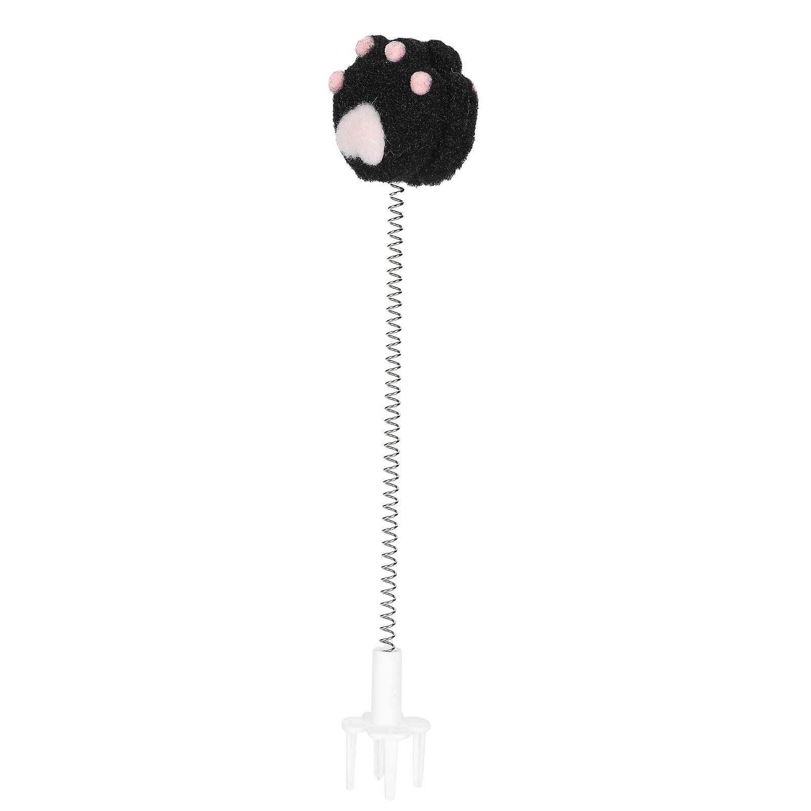 Cat Elastic Spring Toy Metal Wire Spring Funny Cat Stick Pet Interactive Teaser Toycat Paw Black