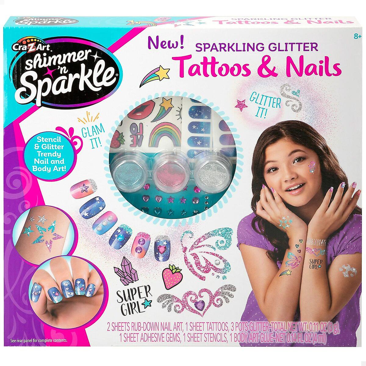 Manicure Set Colorbaby Shimmer 'n Sparkle Tattoos and Nails Children's