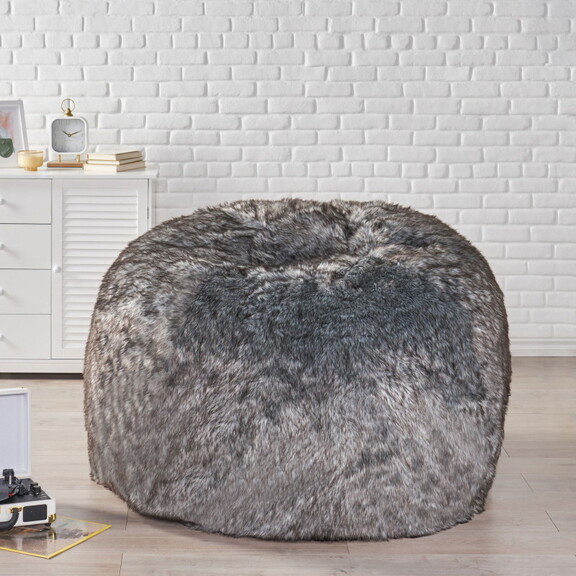 Schley Modern Glam 5 Foot Short Faux Fur Bean Bag ...